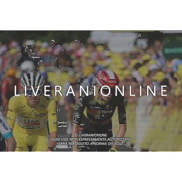 14-07-2025 Tour De France; Tappa 10 Ennezat - Le Mont Dore; 2025, Uae Team Emirates - Xrg; 2025, Visma - Lease A Bike; Pogacar, Tadej; Vingegaard, Jonas; Le Mont Dore; ©SIROTTI - AGENZIA ALDO LIVERANI SAS