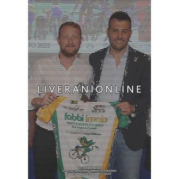 IMOLA 15 07 2025 CICLISTICA SANTERNO CONFERENZA STAMPA 29 GP.FABBI CATTEGORIE GIOVANILI NELLA FOTO PRESIDENTE CICLISTICA SANTERNO LUCA MEDRI E SINDACO DI IMOLA MARCO PANIERI FOTO GIANNI SANNA-AG ALDO LIVERANI SAS
