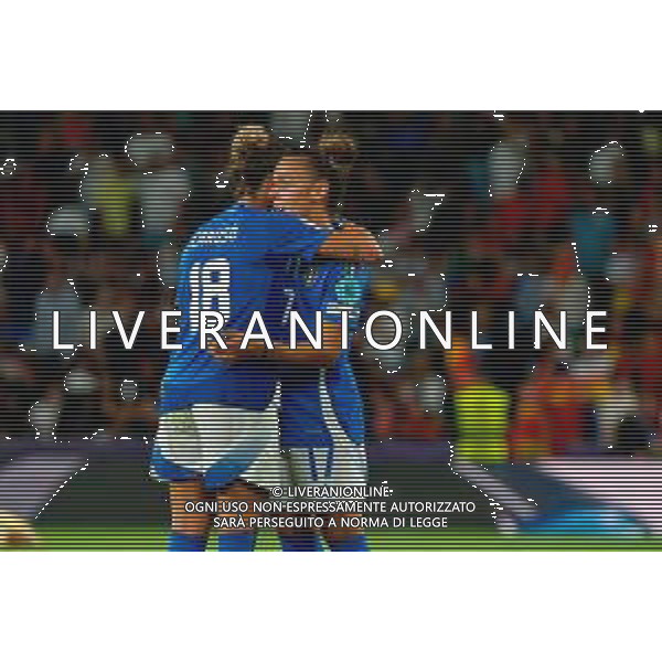 TVEM July 11, 2025 Bern, Switzerland - Italy vs Spain - Women\'s UEFA Euro 2025 - Stadion Wankdorf. In the pic: Arianna Caruso of Italy and Lisa Boattin of Italy FOTO EMMANUELE MASTRODONATO-AG ALDO LIVERANI SAS