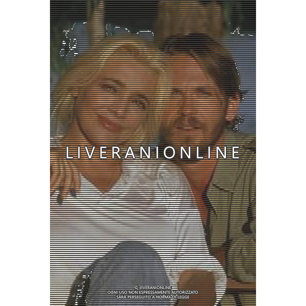 DIAP-RETROSPETTIVA MARA VENIER ATTIRCE E PRESENTATRICE TELEVISIVA NELLA FOTO MARA VENIER CON TOBIAS HOESL SUL SET DEL FILM“IL GOAL DI MARTIN PESCATORE “NELL\'ANNO 1997 AG ALDO LIVERANI SAS