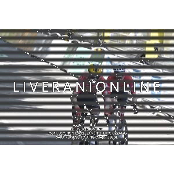 16-07-2025 Tour De France; Tappa 11 Toulouse - Toulouse; 2025, Uno X Mobility; 2025, Jayco - Alula; Abrahamsen, Jonas; Schmid, Mauro; Toulouse; ©SIROTTI - AGENZIA ALDO LIVERANI SAS