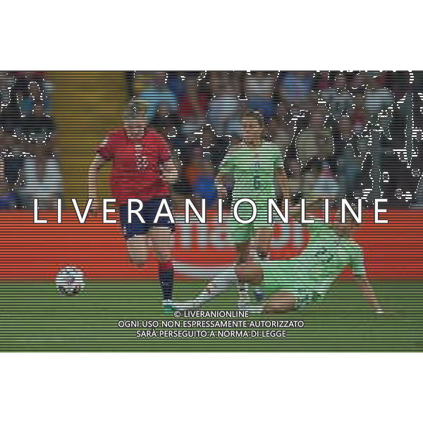 TVEM July 16, 2025 Geneva, Switzerland - Norway vs Italy - Women\'s UEFA Euro 2025 - Stade de Geneve. In the pic: Signe Gaupset of Norway in action against Cecilia Salvai of Italy ©TVEM Emmanuele Mastrodonato - AGENZIA ALDO LIVERANI SAS