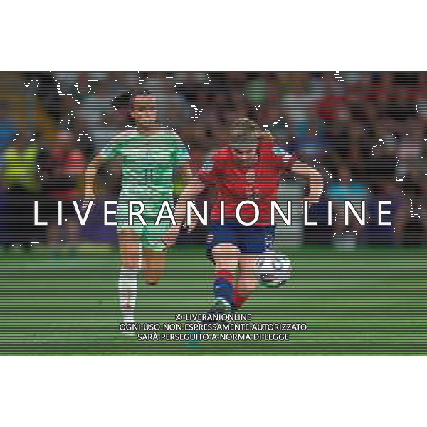 TVEM July 16, 2025 Geneva, Switzerland - Norway vs Italy - Women\'s UEFA Euro 2025 - Stade de Geneve. In the pic: Signe Gaupset of Norway and Barbara Bonansea of Italy ©TVEM Emmanuele Mastrodonato - AGENZIA ALDO LIVERANI SAS