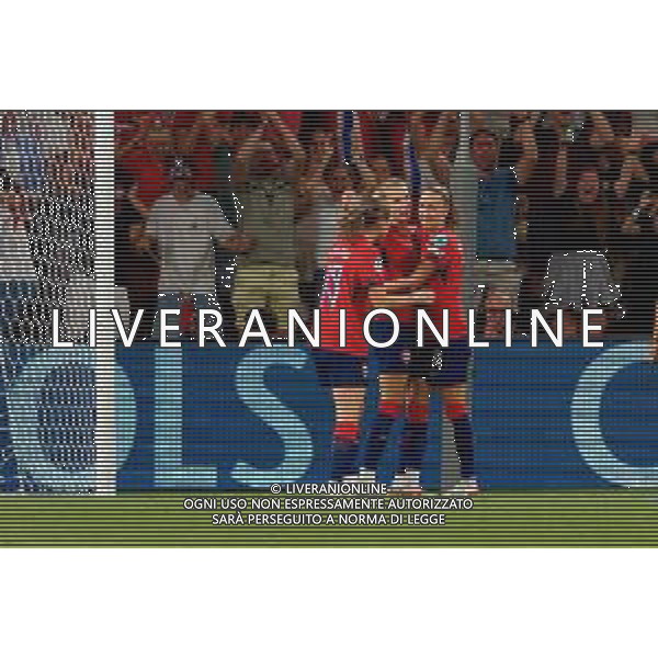 TVEM July 16, 2025 Geneva, Switzerland - Norway vs Italy - Women\'s UEFA Euro 2025 - Stade de Geneve. In the pic: Ada Hegerberg of Norway celebrates after scoring a goal with teammates ©TVEM Emmanuele Mastrodonato - AGENZIA ALDO LIVERANI SAS