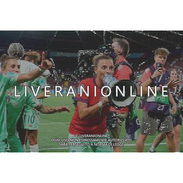 TVEM July 16, 2025 Geneva, Switzerland - Norway vs Italy - Women\'s UEFA Euro 2025 - Stade de Geneve. In the pic: Arianna Caruso of Italy celebrates the victory ©TVEM Emmanuele Mastrodonato - AGENZIA ALDO LIVERANI SAS