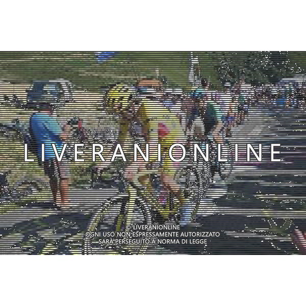 17-07-2025 Tour De France; Tappa 12 Auch - Hautacam; 2025, Ef Education - Easypost; 2025, Xds - Astana; Healy, Ben; Velasco, Simone; Hautacam; ©SIROTTI - AGENZIA ALDO LIVERANI SAS
