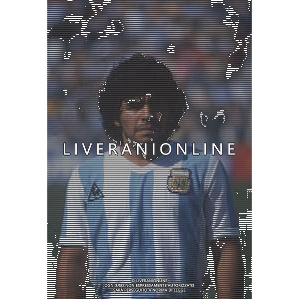 DIAP-RETROSPETTIVA DIEGO ARMANDO MARADONA CALCIATORE NELLA FOTO DIEGO ARMANDO MARADONA AI MONDIALI DI SPAGNA 1982 FOTO ENRICO LIVERANI -AG ALDO LIVERANI SAS