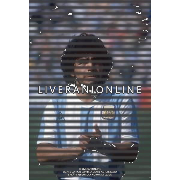 DIAP-RETROSPETTIVA DIEGO ARMANDO MARADONA CALCIATORE NELLA FOTO DIEGO ARMANDO MARADONA AI MONDIALI DI SPAGNA 1982 FOTO ENRICO LIVERANI -AG ALDO LIVERANI SAS