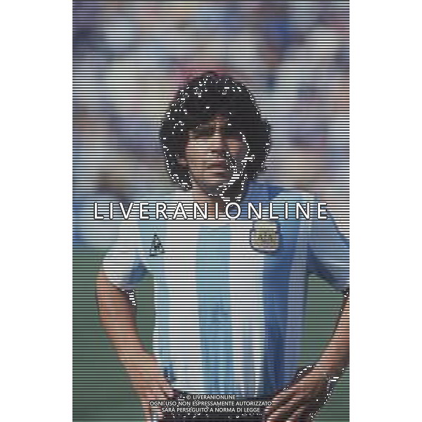 DIAP-RETROSPETTIVA DIEGO ARMANDO MARADONA CALCIATORE NELLA FOTO DIEGO ARMANDO MARADONA AI MONDIALI DI SPAGNA 1982 FOTO ENRICO LIVERANI -AG ALDO LIVERANI SAS