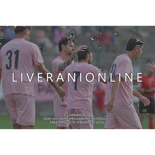 Chatillon (Ao) 20.07.2025 Stadio Brunod @Manuela Viganti /Ag. Aldo Liverani sas Amichevole Pre Campionato Serie B Palermo Fc vs Fc Paradiso Stagione2025/2026 Nella foto: esultanza palermo