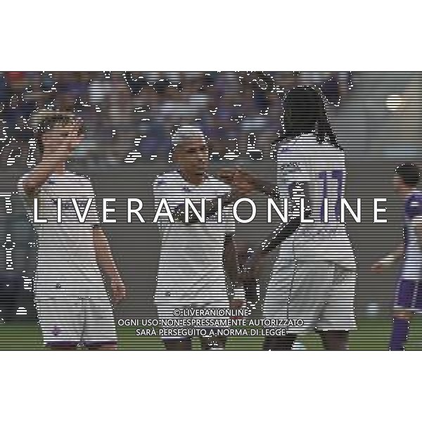 TVLS - Amichevole precampionato Fiorentina-Fiorentina Primavera, Viola Park Firenze 20.07.2025 nella foto Esultanza Moise Kean con Dod√≤ e Albert Gudmundsson ¬©TVLS Lisa Guglielmi / Agenzia Aldo Liverani Sas