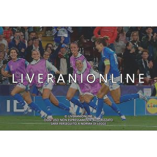 TVEM July 07, 2025 Geneva, Switzerland - Portugal vs Italy - Women\'s UEFA Euro 2025 - Stade de Geneve. In the pic: Cristiana Girelli of Italy celebrates after scoring a goal with teammates foto emmanuele mastrodonato-ag aldo liverani sas