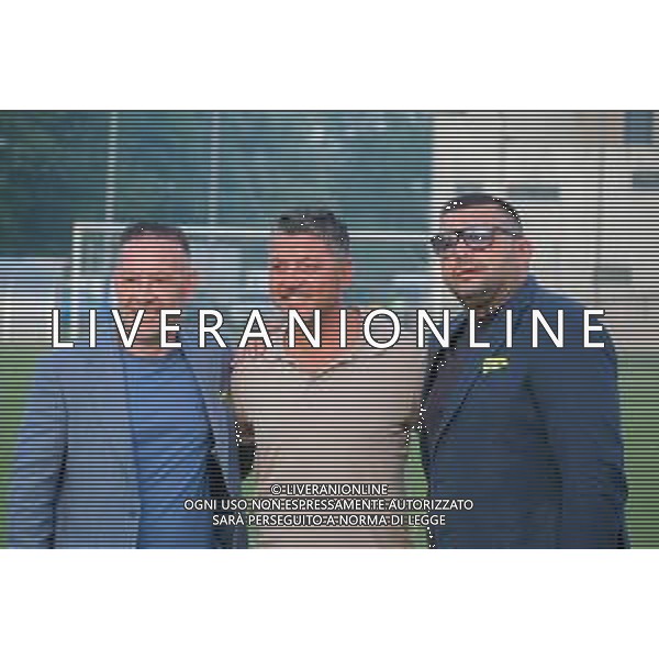 Pietro La Terza presidente del ChievoVerona, Riccardo Allegretti allenatore del ChievoVerona e Luigi Tavernise vice presidente del ChievoVerona Presentazione squadra e primo allenamento ChievoVerona Chievo 19-07-2025 Bottagisio sports center foto Ricky Monteiro Martins/Agenzia Liverani sas - AGENZIA ALDO LIVERANI SAS