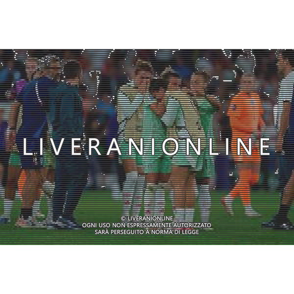 TVEM July 22, 2025 Geneva, Switzerland - England vs Italy - Women\'s UEFA Euro 2025 - Stade de Geneve. In the pic: players of Italy disappointed - delusione italia ©TVEM Emmanuele Mastrodonato - AGENZIA ALDO LIVERANI SAS