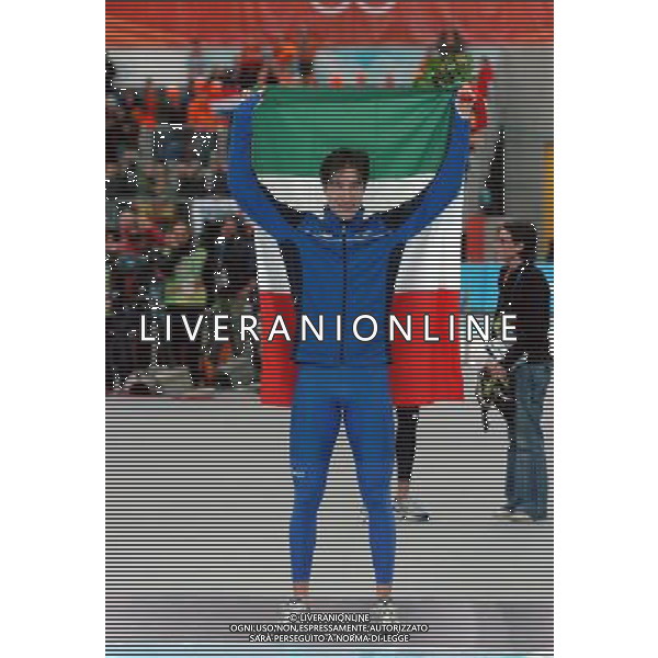 TORINO 11/02/2006 XX OLIMPIADI INVERNALI TORINO 2006 PATTINAGGIO VELOCITA\' 5.000 PISTA LUNGA NELLA FOTO FABRIS ENRICO (MEDAGLIA DI BRONZO) PH GIGI ARCAINI/AG.ALDO LIVERANI
