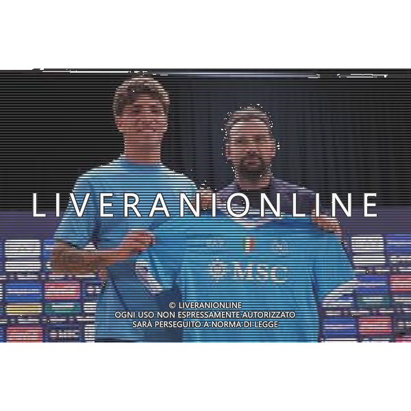 24-07-2025 NAPOLI RITIRO DIMARO CONFERENZA PRESENTAZIONE MARIANUCCI LUCA NELLA FOTO: MARIANUCCI LUCA- MANNA GIOVANNI DS NAPOLI CALCIO FOTO MOSCA/AG. ALDO LIVERANII