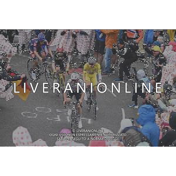 24-07-2025 Tour De France; Tappa 18 Vif - Col De La Loze; 2025, Uae Team Emirates - Xrg; 2025, Visma - Lease A Bike; 2025, Picnic - Postnl; Yates, Adam; Pogacar, Tadej; Vingegaard, Jonas; Onley, Edgar Oscar; Col De La Loze; ©SIROTTI - AGENZIA ALDO LIVERANI SAS