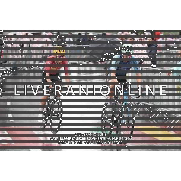 25-07-2025 Tour De France; Tappa 19 Albertville - La Plagne; 2025, Uno X Mobility; 2025, Decathlon - Ag2r La Mondiale; Johannessen, Tobias Halland; Gall, Felix; La Plagne; ©SIROTTI - AGENZIA ALDO LIVERANI SAS