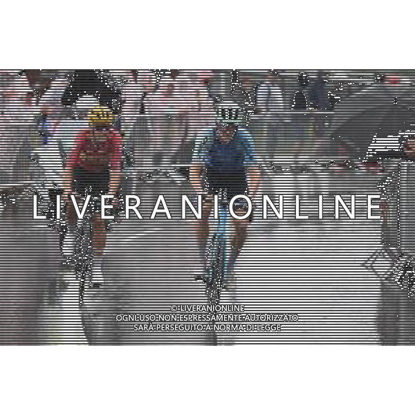 25-07-2025 Tour De France; Tappa 19 Albertville - La Plagne; 2025, Uno X Mobility; 2025, Decathlon - Ag2r La Mondiale; Johannessen, Tobias Halland; Gall, Felix; La Plagne; ©SIROTTI - AGENZIA ALDO LIVERANI SAS