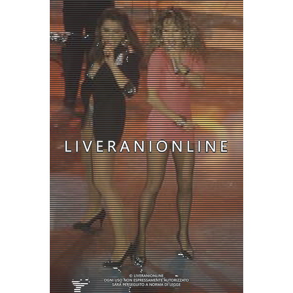 DIAP-RETROSPETTIVA SABRINA SALERNO CANTANTE E ATTRICE NELLA FOTO SABRINA SALERNO CON JO SQUILLO A SANREMO NELL\'ANNO 1989 AG ALDO LIVERANI SAS