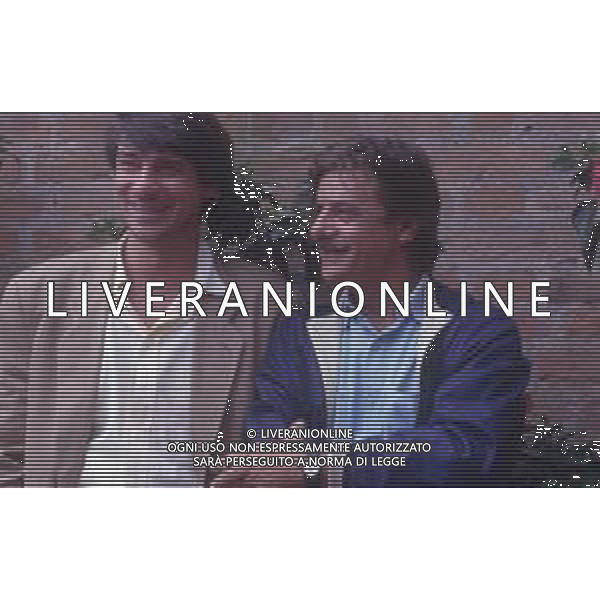 DIAP-RETROSPETTIVA RICKY TOGNAZZI ATTORE NELLA FOTO RICKY TOGNAZZI A VENEZIA NELL\'ANNO 1989 CON GIANCARLO GIANNINI AG ALDO LIVERANI SAS 