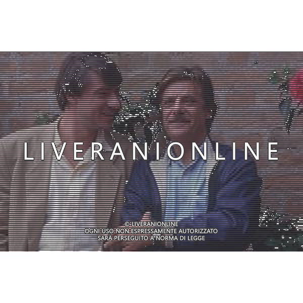 DIAP-RETROSPETTIVA RICKY TOGNAZZI ATTORE NELLA FOTO RICKY TOGNAZZI A VENEZIA NELL\'ANNO 1989 CON GIANCARLO GIANNINI AG ALDO LIVERANI SAS  