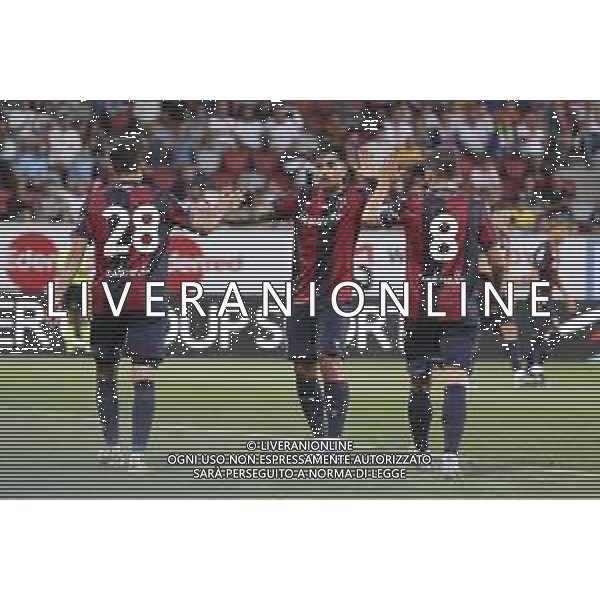 Nicolo’ Cambiaghi of Bologna FC celebrates with Santiago Castro of Bologna FC and Remo Freuler of Bologna FC afther goal during Triangolare SudTirol, Bologna FC and US Sassuolo, Test Match pre season Serie A Enilive 2025-26, at Druso stadium in Bolzano (BZ), Italy, on July 26, 2025. (Photo by Davide Casentini) ©TVDC Casentini Davide - AGENZIA ALDO LIVERANI SAS