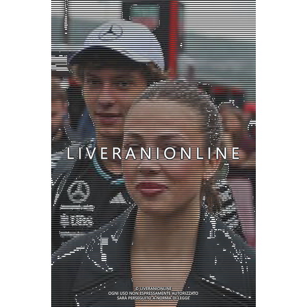Eliska Babickova (CZE) with her boyfriend Andrea Kimi Antonelli (ITA) Mercedes AMG F1. 27.07.2025. Formula 1 World Championship, Rd 13, Belgian Grand Prix, Spa Francorchamps, Belgium, Race Day. - www.xpbimages.com, EMail: requests@xpbimages.com © Copyright: Moy / XPB Images ONLY ITALY-AG ALDO LIVERANI SAS