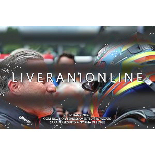 (L to R): Zak Brown (USA) McLaren Executive Director with race winner Oscar Piastri (AUS) McLaren in parc ferme. 27.07.2025. Formula 1 World Championship, Rd 13, Belgian Grand Prix, Spa Francorchamps, Belgium, Race Day. - www.xpbimages.com, EMail: requests@xpbimages.com © Copyright: Batchelor / XPB Images ONLY ITALY-AG ALDO LIVERANI SAS