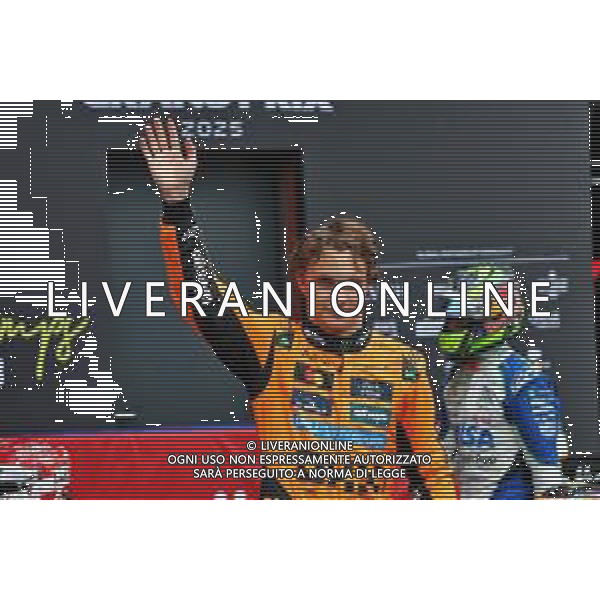 Race winner Oscar Piastri (AUS) McLaren celebrates in parc ferme. 27.07.2025. Formula 1 World Championship, Rd 13, Belgian Grand Prix, Spa Francorchamps, Belgium, Race Day. - www.xpbimages.com, EMail: requests@xpbimages.com © Copyright: Batchelor / XPB Images ONLY ITALY-AG ALDO LIVERANI SAS