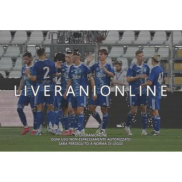 TVRG Como vs Ajax nella foto giocatori Como esultanza dopo il gol dell\'1 a 0 Como 27-07-2025 Stadio Giuseppe Sinigaglia Finale torneo Como Cup - amichevole precampionato foto Roberto Garavaglia/Agenzia Aldo Liverani sas