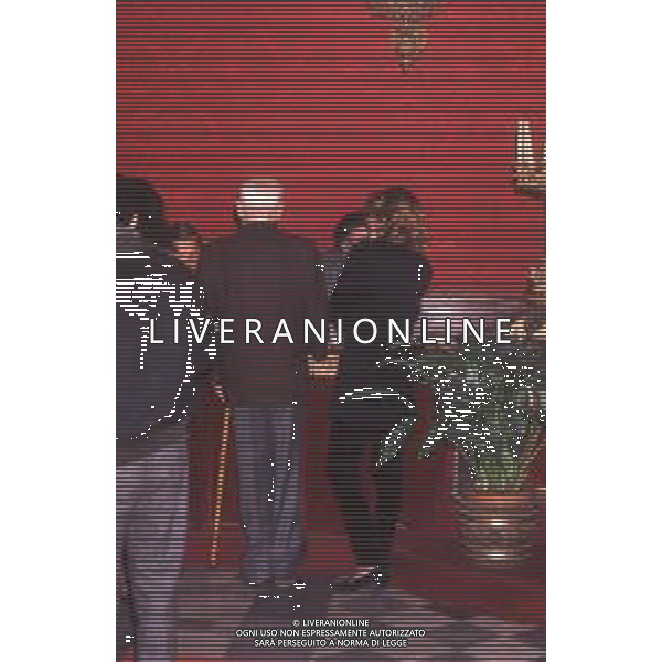 DIAP-RETROSPETTIVA ALBERTO MORAVIA SCRITTORE NELLA FOTO ALBERTO MORAVIA AL SUO MATRIMONIO CON CARMEN LLERA A ROMA NELL\'ANNO 1986 AG ALDO LIVERANI SAS