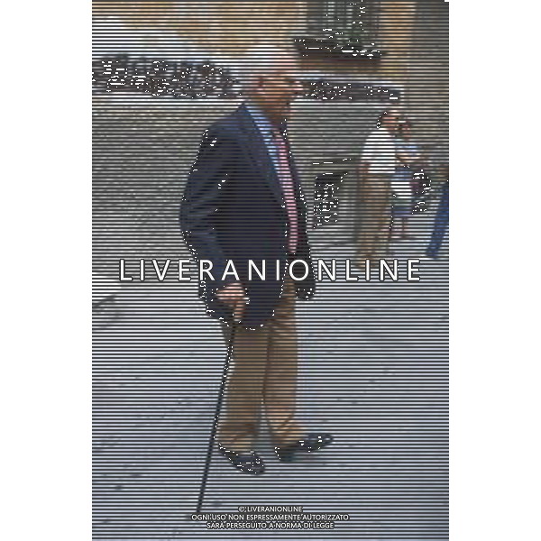 DIAP-RETROSPETTIVA ALBERTO MORAVIA SCRITTORE NELLA FOTO ALBERTO MORAVIA A SPOLETO NELL\'ANNO 1985 AG ALDO LIVERANI SAS 
