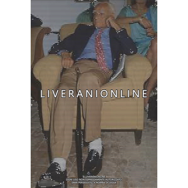 DIAP-RETROSPETTIVA ALBERTO MORAVIA SCRITTORE NELLA FOTO ALBERTO MORAVIA A SPOLETO NELL\'ANNO 1985 AG ALDO LIVERANI SAS 