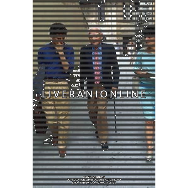 DIAP-RETROSPETTIVA ALBERTO MORAVIA SCRITTORE NELLA FOTO ALBERTO MORAVIA A SPOLETO NELL\'ANNO 1985 AG ALDO LIVERANI SAS 