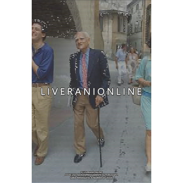 DIAP-RETROSPETTIVA ALBERTO MORAVIA SCRITTORE NELLA FOTO ALBERTO MORAVIA A SPOLETO NELL\'ANNO 1985 AG ALDO LIVERANI SAS 