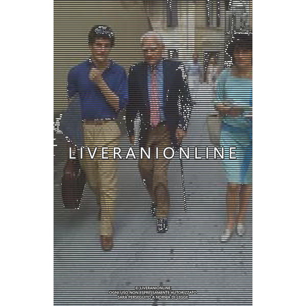 DIAP-RETROSPETTIVA ALBERTO MORAVIA SCRITTORE NELLA FOTO ALBERTO MORAVIA A SPOLETO NELL\'ANNO 1985 AG ALDO LIVERANI SAS 