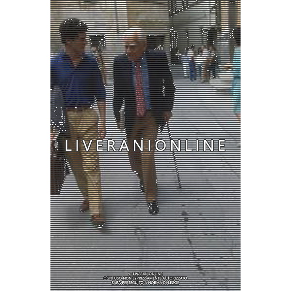 DIAP-RETROSPETTIVA ALBERTO MORAVIA SCRITTORE NELLA FOTO ALBERTO MORAVIA A SPOLETO NELL\'ANNO 1985 AG ALDO LIVERANI SAS 