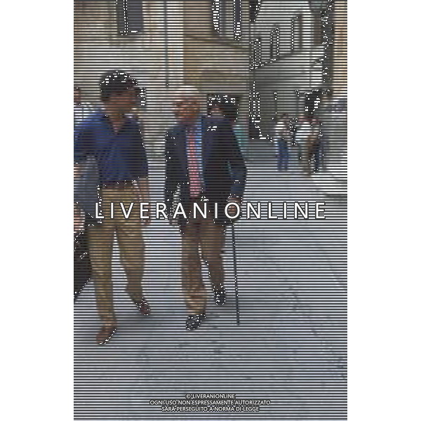 DIAP-RETROSPETTIVA ALBERTO MORAVIA SCRITTORE NELLA FOTO ALBERTO MORAVIA A SPOLETO NELL\'ANNO 1985 AG ALDO LIVERANI SAS 