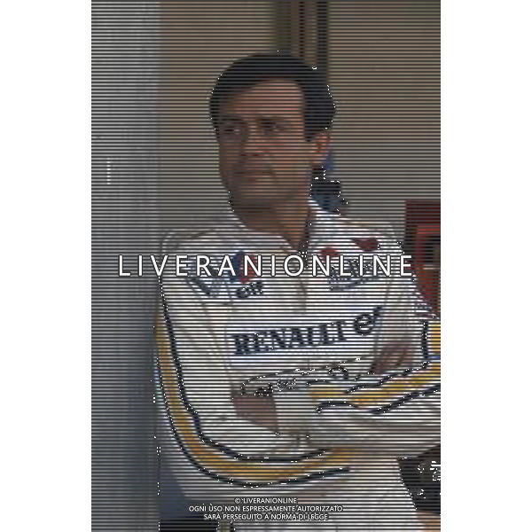 DIAP-RETROSPETTIVA PATRICK TAMBAY PILOTA F1 NELLA FOTO PATRICK TAMBAY NELL\'ANNO 1985 AG ALDO LIVERANI SAS