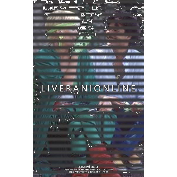 DIAP-RETROSPETTIVA DONATELLA RETTORE CANTANTE NELLA FOTO DONATELLA RETTORE NELL\'ANNO 1984 CON CLAUDIO REGO AG ALDO LIVERANI SAS