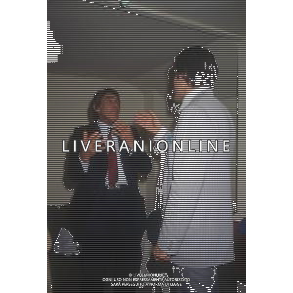 DIAP-RETROSPETTIVA WALTER CHIARI ATTORE NELLA FOTO WALTER CHIARI CON LANDO BUZZANCA NELL\'ANNO 1984 A MILANO AG ALDO LIVERANI SAS 