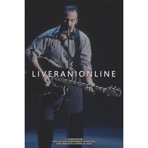 DIAP-RETROSPETTIVA BRUCE SPRINGSTEEN CANTANTE NELLA FOTO BRUCE SPRINGSTEEN OSPITE AL FESTIVAL DI SANREMO NELL\'ANNO 1996 AG ALDO LIVERANI SAS