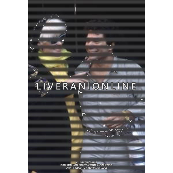 DIAP-RETROSPETTIVA DONATELLA RETTORE CANTANTE NELLA FOTO DONATELLA RETTORE NELL\'ANNO 1985 CON CLAUDIO REGO A ROMA FOTO EDGARDO DELLA SCORCIOSA-AG ALDO LIVERANI SAS