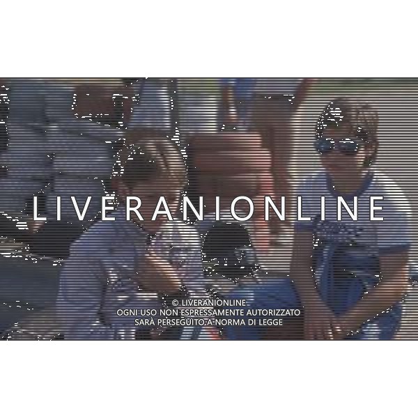 DIAP-RETROSPETTIVA JACQUES VILLENEUVE PILOTA NELLA FOTO JACQUES VILLENEUVE CON LA MADRE JOANNA E LA SORELLA MELANIA NELL\'ANNO 1985 AG ALDO LIVERANI SAS