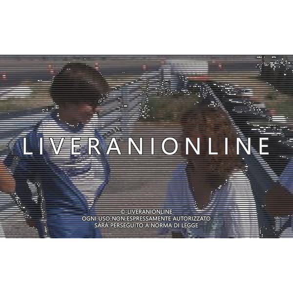 DIAP-RETROSPETTIVA JACQUES VILLENEUVE PILOTA NELLA FOTO JACQUES VILLENEUVE CON LA MADRE JOANNA E LA SORELLA MELANIA NELL\'ANNO 1985 AG ALDO LIVERANI SAS