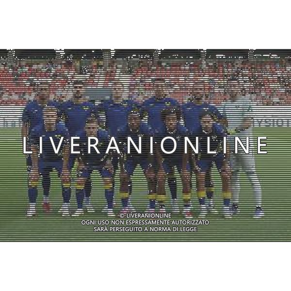 Hellas Verona team photo during SudTirol vs Hellas Verona FC, 4° Test Match, at Druso stadium in Bolzano (BZ), on August 03, 2025. (Photo by Davide Casentini) AG ALDO LIVERANI SAS