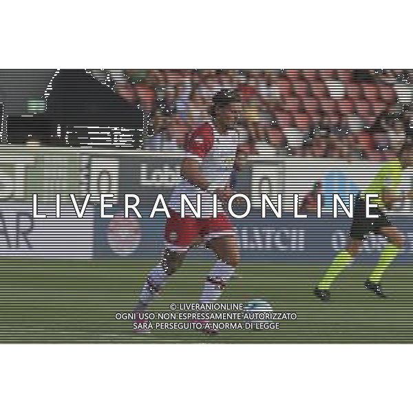 Andrea Giorgini of FC Sudtirol play the ball during SudTirol vs Hellas Verona FC, 4° Test Match, at Druso stadium in Bolzano (BZ), on August 03, 2025. (Photo by Davide Casentini) AG ALDO LIVERANI SAS