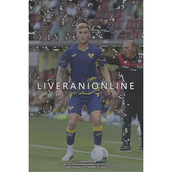 Nicolás Valentini of Hellas Verona FC play the ball during SudTirol vs Hellas Verona FC, 4° Test Match, at Druso stadium in Bolzano (BZ), on August 03, 2025. (Photo by Davide Casentini) AG ALDO LIVERANI SAS