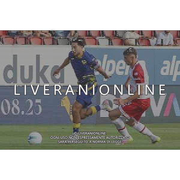 Suat Serdar of Hellas Verona FC competes for the ball during SudTirol vs Hellas Verona FC, 4° Test Match, at Druso stadium in Bolzano (BZ), on August 03, 2025. (Photo by Davide Casentini) AG ALDO LIVERANI SAS